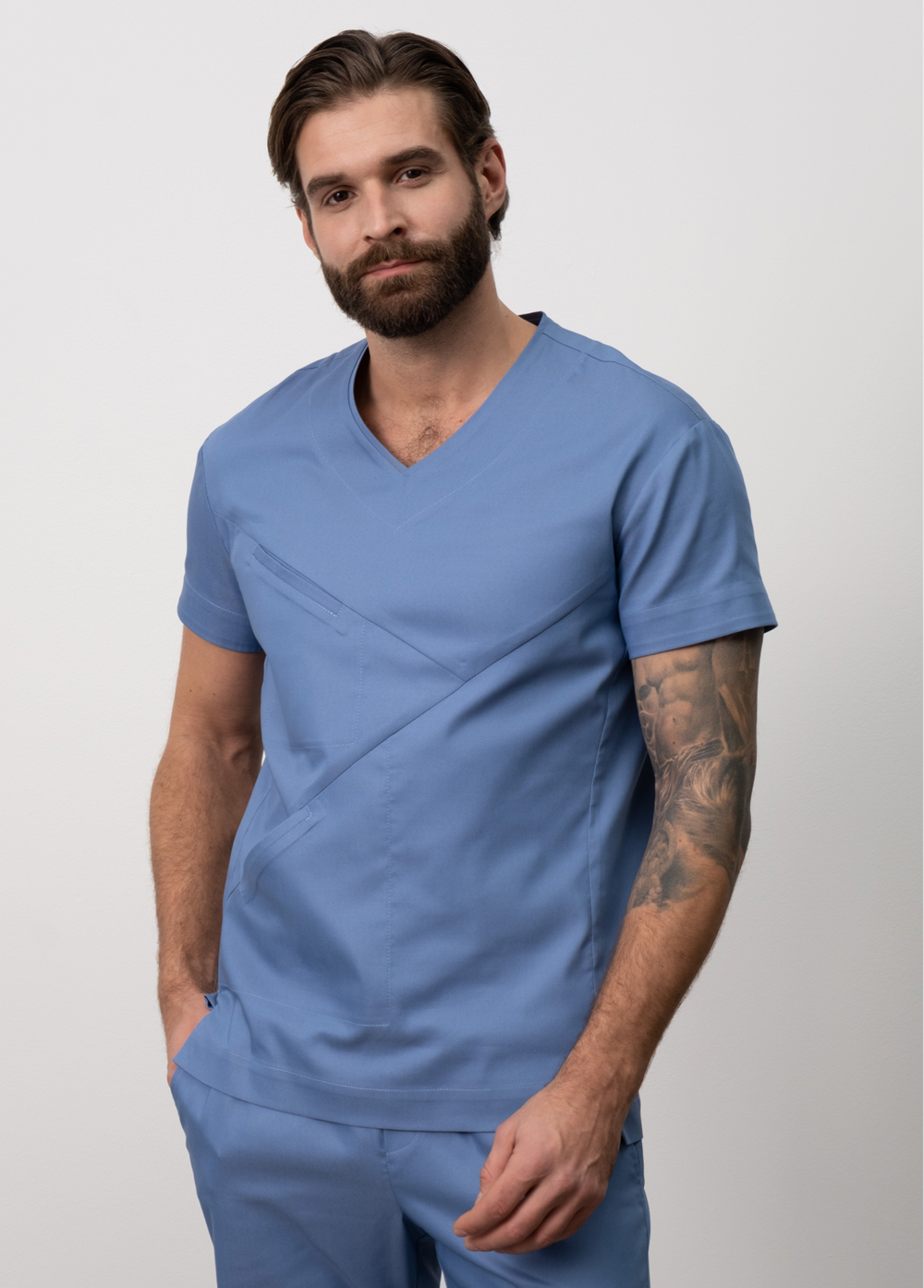 Медицинская туника с косым кроем