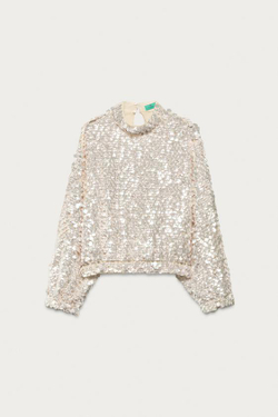 ZARA X MARISA BERENSON ТОП С ПАЙЕТКАМИ, СВЕТЛО-РОЗОВЫЙ