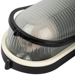 Светильник ЭРА НБП 04-60-001 Акватермо алюминий/стекло IP54 E27 max 60Вт 212х105 овал черный термостойкий | Светильники ЖКХ IP54