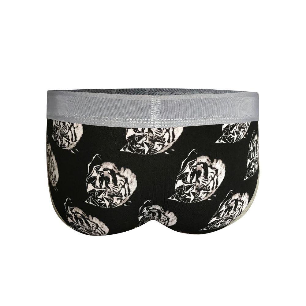 Мужские трусы брифы черные с принтом DARKZONE DZN6125