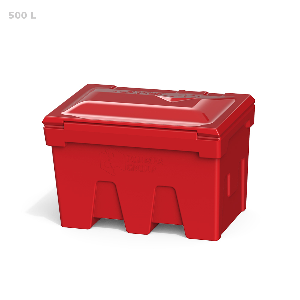 Ящик 500 л с дозатором c лопатой красный Полимер-Групп 500 л.(1200x828x860см;33кг;красный) - арт.559371