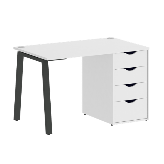 Home Office Стол письменный VR.SP-3-118.4.A Белый Бриллиант/Металл Антрацит 1180*720*750