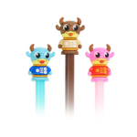 Ручка шариковая, Basir, синие чернила, серия "Бычок", с резиновой фигуркой, 12 шт