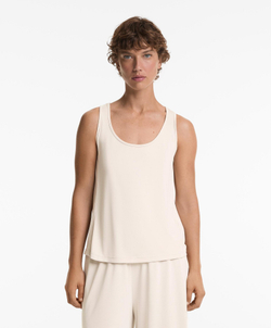 Oysho Топ из смесового модала на бретелях, светлый экрю