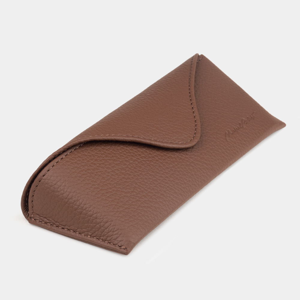 Футляр для очков Vision из кожи теленка, цвета шоколад