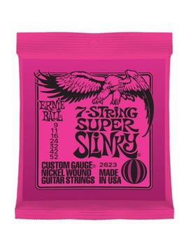 Струны для 7 струнной электрогитары 9-52 ERNIE BALL 2623 Nickel Wound Slinky Super