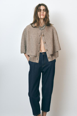 ZARA ДЖИНСЫ С ВЫСОКОЙ ПОСАДКОЙ CARROT FIT Z1975, СИНИЙ