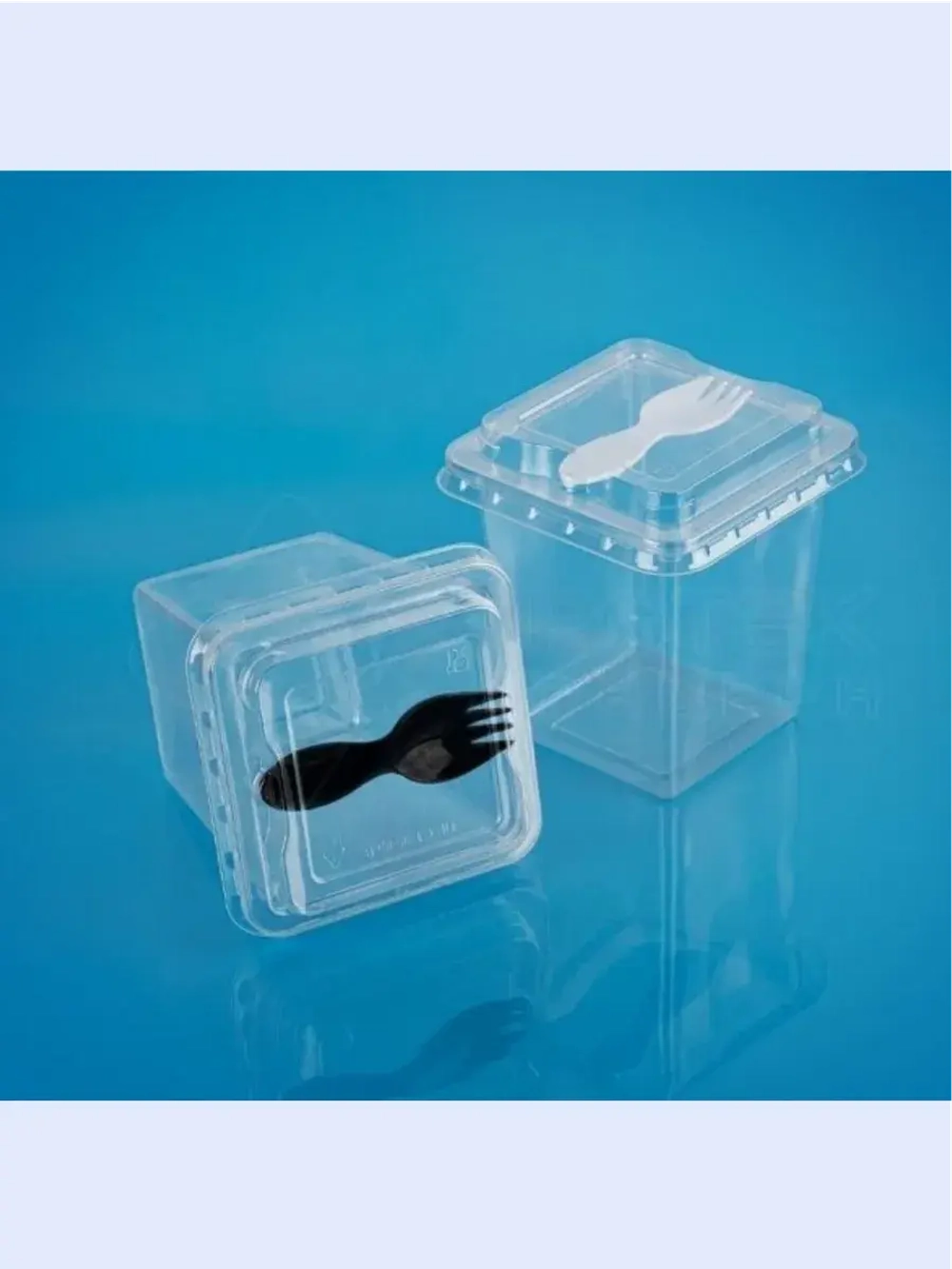 Комплект стаканчиков с вилочкой и крышкой 12 шт