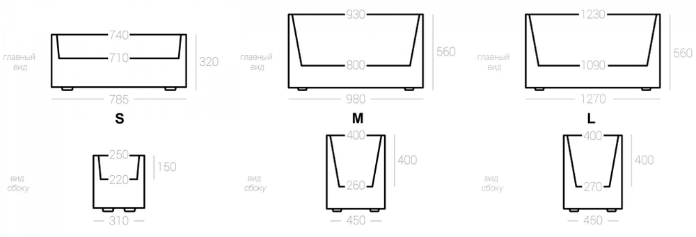 Кашпо Horizont S-L