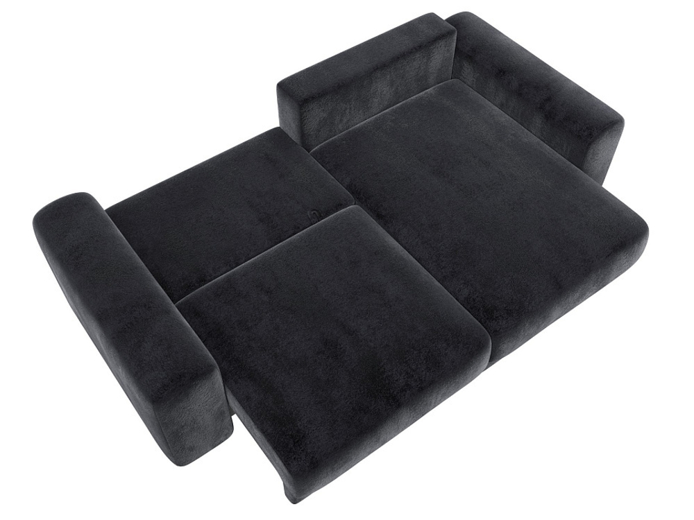 Диван угловой Лига-056 НПБ угол универсальный ВЕЛЮР TOWER 11 темно-серый