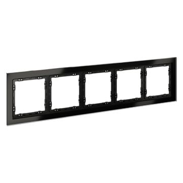 Рамка стеклянная VOLTUM S70 на 5 постов, (черный,стекло)