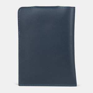 Обложка-кармашек для паспорта London из кожи теленка, синего цвета