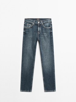 Massimo Dutti Зауженные джинсы со средней посадкой, средне-синий