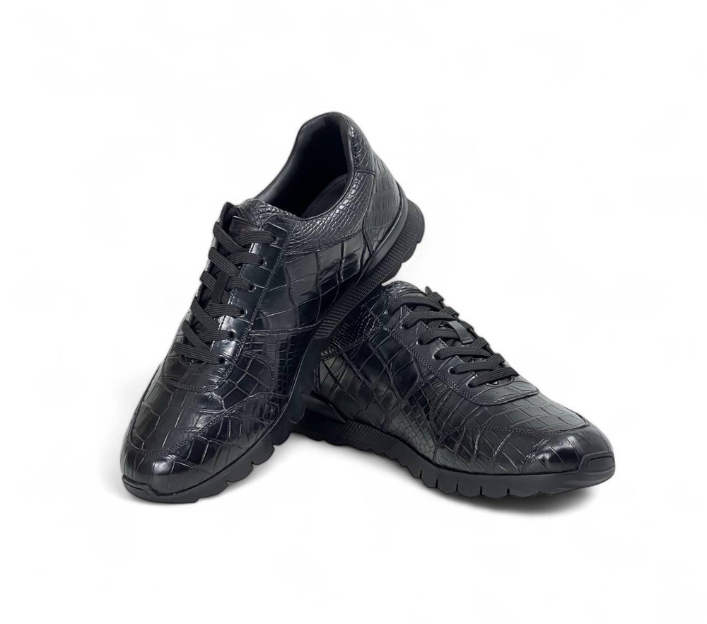 Кроссовки Kiton из кожи крокодила