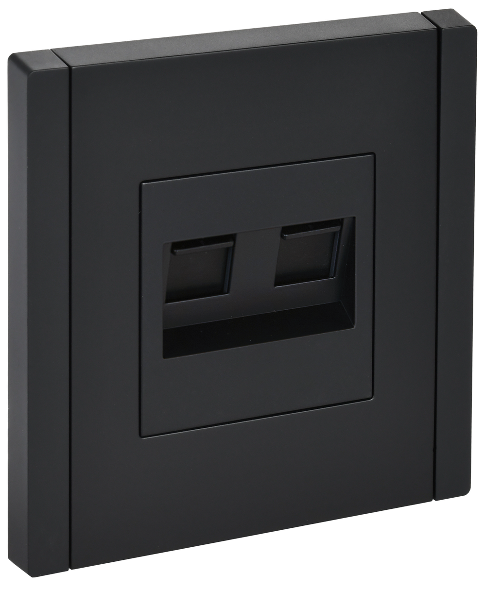 FORTE&PIANO Розетка компьютерная двойная RJ45 кат.5E FP133 черный IEK