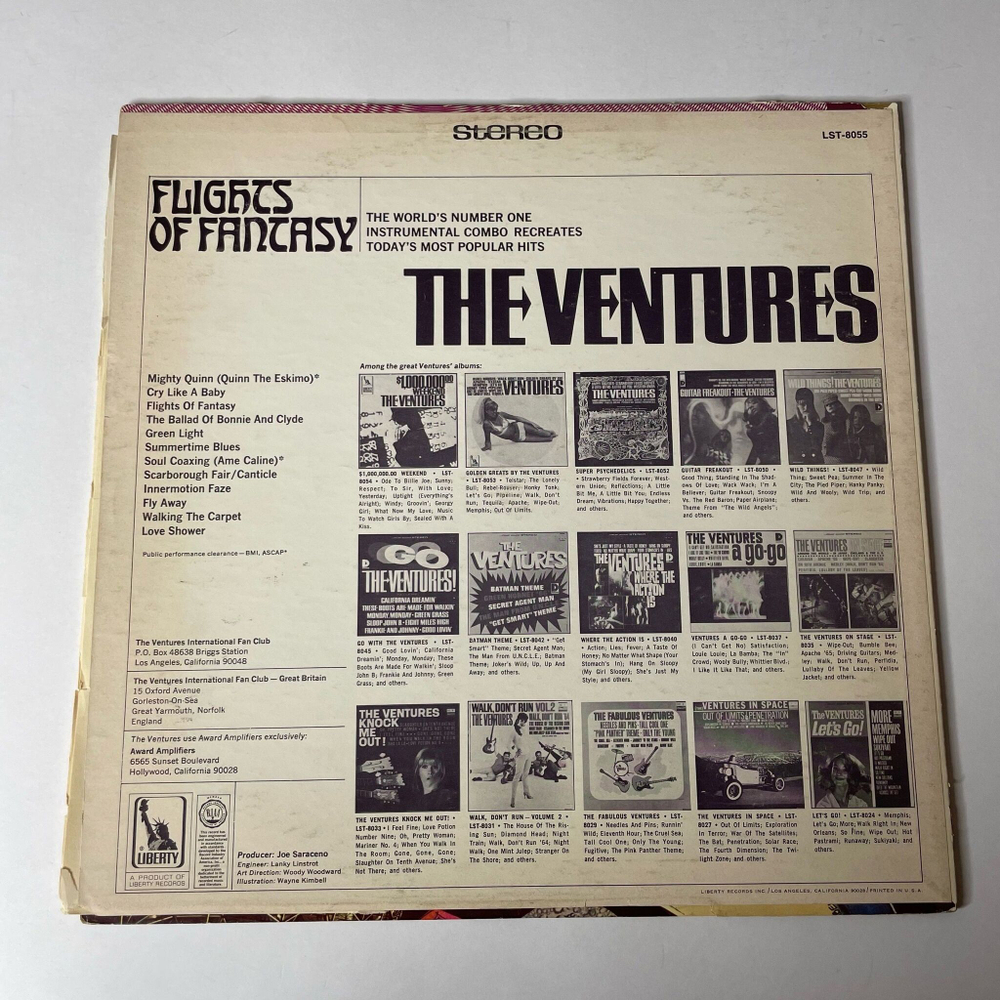 Винтажная виниловая пластинка LP The Ventures Flights Of Fantasy (USA 1968)