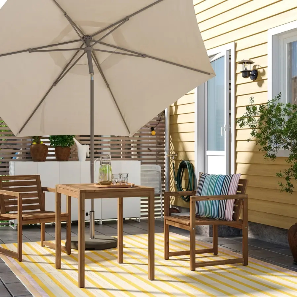Стол + 2 стула - NÄMMARÖ IKEA/НАММАРО ИКЕА, 75х75х63 см, коричневый