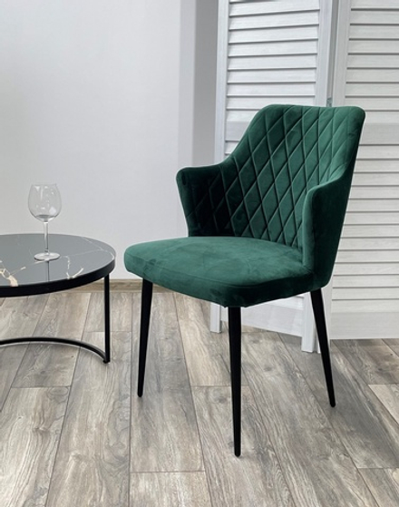 Стул М-City DISAUR Герман (Herman) Зеленый 19, Велюр, Черный каркас