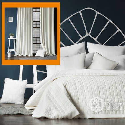 Готовый комплект штор и покрывала КАННИ (арт. BL10-275-01) - белый