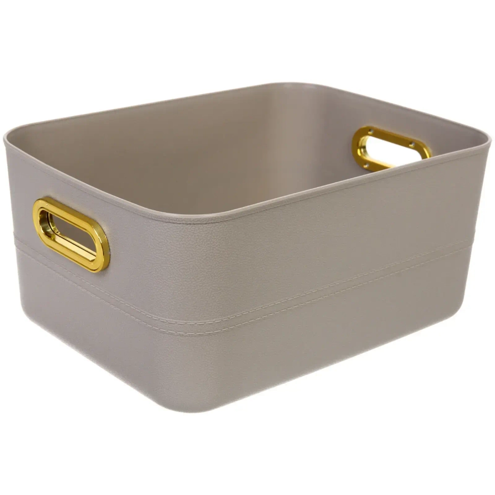 Корзина -органайзер для хранения с крышкой «ОКСФОРД», цвет серый, 35*27*16,5см (лейбл Селфи)