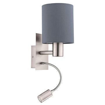 Бра 1*E27+3,5W 3000K 96479 серый PASTERI Eglo