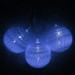 Гирлянда для дома 4 м, 20 ламп LED с насадками «Шар плетеный» d6 см, прозр.провод, IP-20 Голубые шары (с возможностью соединения)