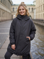 Утеплённая парка женская антрацит (мебрана)