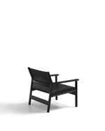 Кресло Jan из переработанной кожи черного цвета и ясеня в черном цвете