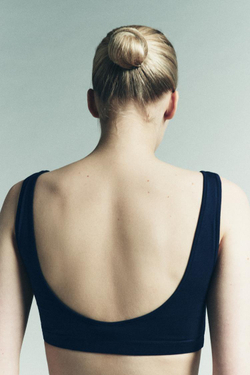 ZARA МЯГКИЙ БРАЛЕТТ СО ШВАМИ, СИНИЙ