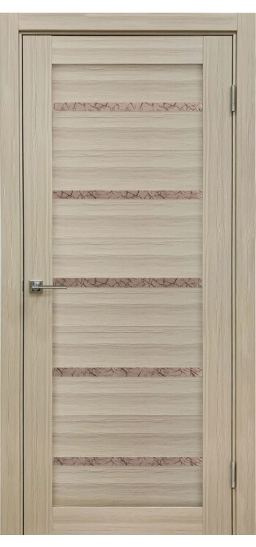 Межкомнатная дверь X-4 / Цвет тон Кремовая лиственница / Остекление "Гранит бронза" / Двери Верда