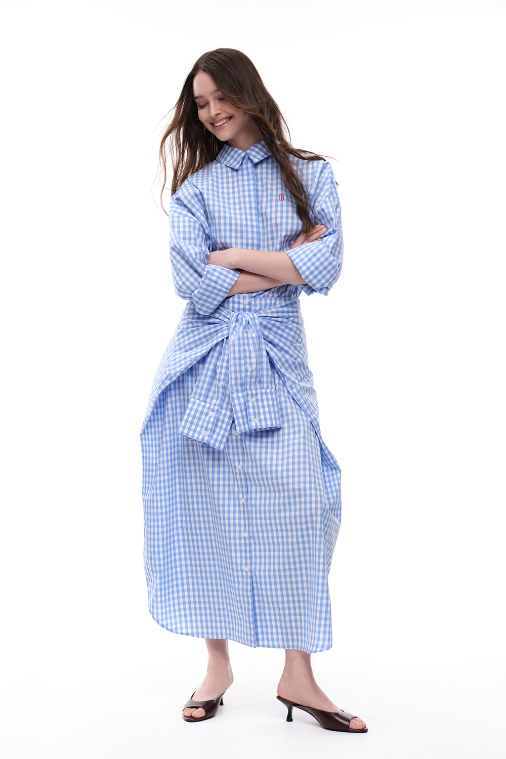 Юбка в клетку (High In The Sky), голубая