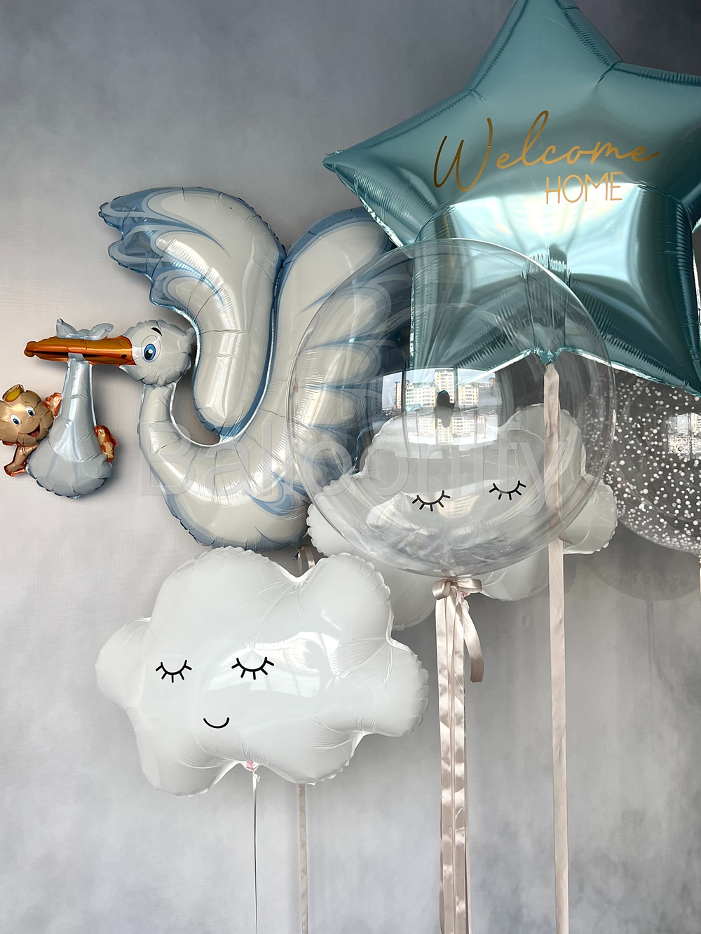 Набор шаров на выписку "Облачко" дизайн № 3