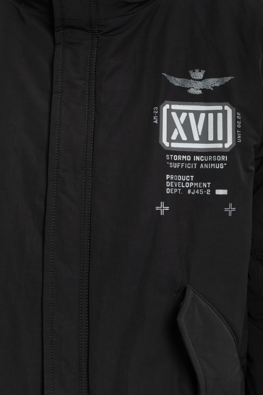 Парка муж. AERONAUTICA 2954 черная XVII лого