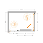Душевой уголок Cezares LUX-AH-FS-11-110/80-C-GM, 110х80х195, профиль оружейная сталь, стекло прозрачное