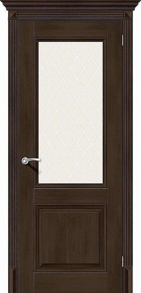 Дверь Классико-33 / Цвет Dark Oak / Стекло White Сrystal / Двери Браво