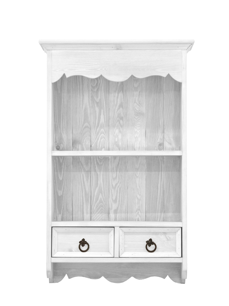 Шкаф навесной, 62х24х98, Прованс, витрина, для кухни и ванной, из массива сосны, белый, Dipriz