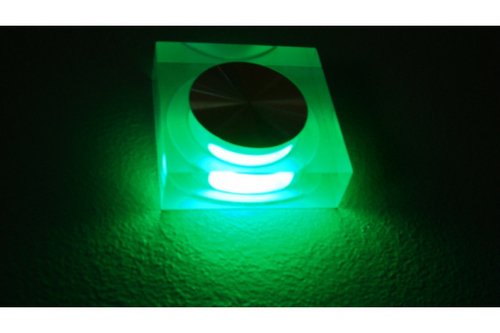 FL55SH-SP  GREEN LED свет.квад, встр. в стену 1*1W