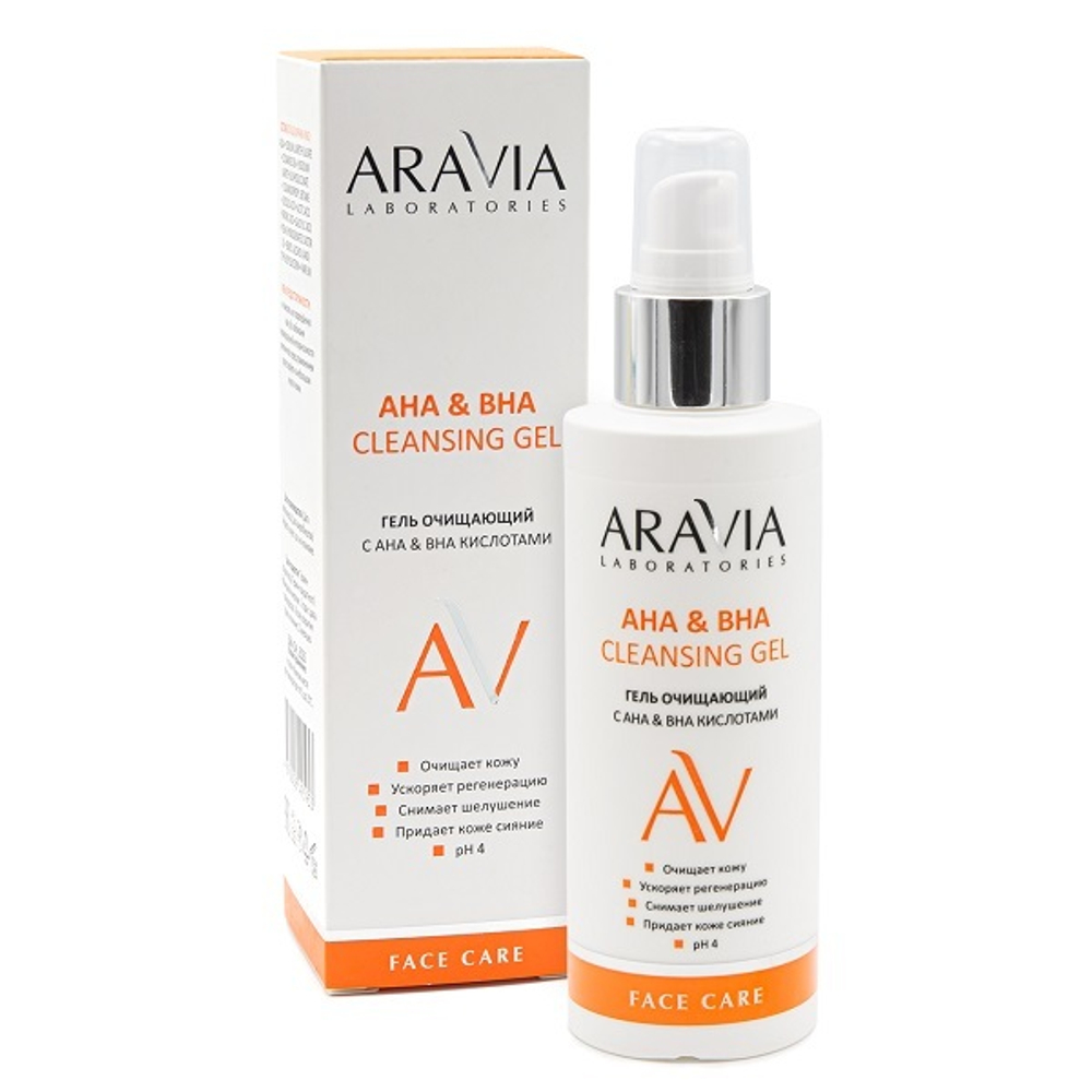 Гель очищающий с АНА и ВНА кислотами Aravia Laboratories AHA&BHA Cleansing Gel 150мл