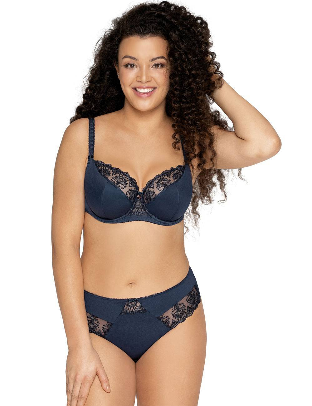 Темно-синий бюстгальтер Freesia с чашками +size на тонком поролоне (Размер: 95F) (Цвет: темно-синий)