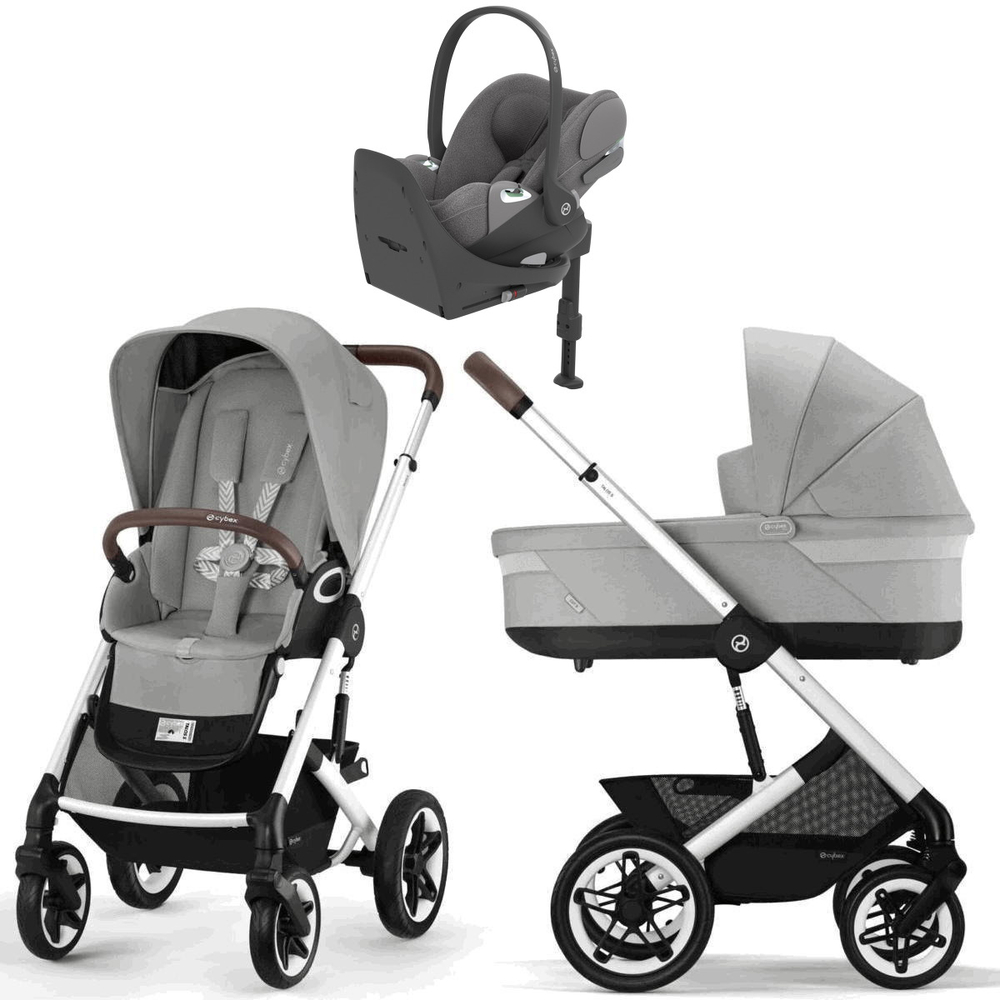 Коляска Cybex Talos S Lux SLV complete Cloud T Mirage Grey Plus Base T 4 в 1 Stone Grey с дождевиками