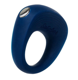 Синее эрекционное кольцо на пенис Satisfyer Power Ring