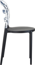 Стул пластиковый, Siesta Contract Miss Bibi, черный, прозрачный