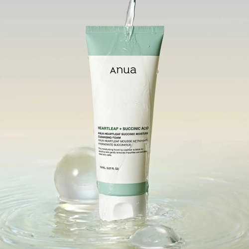 Anua Heartleaf Succinic Moisture Cleansing Foam успокаивающая пенка для умывания с янтарной кислотой