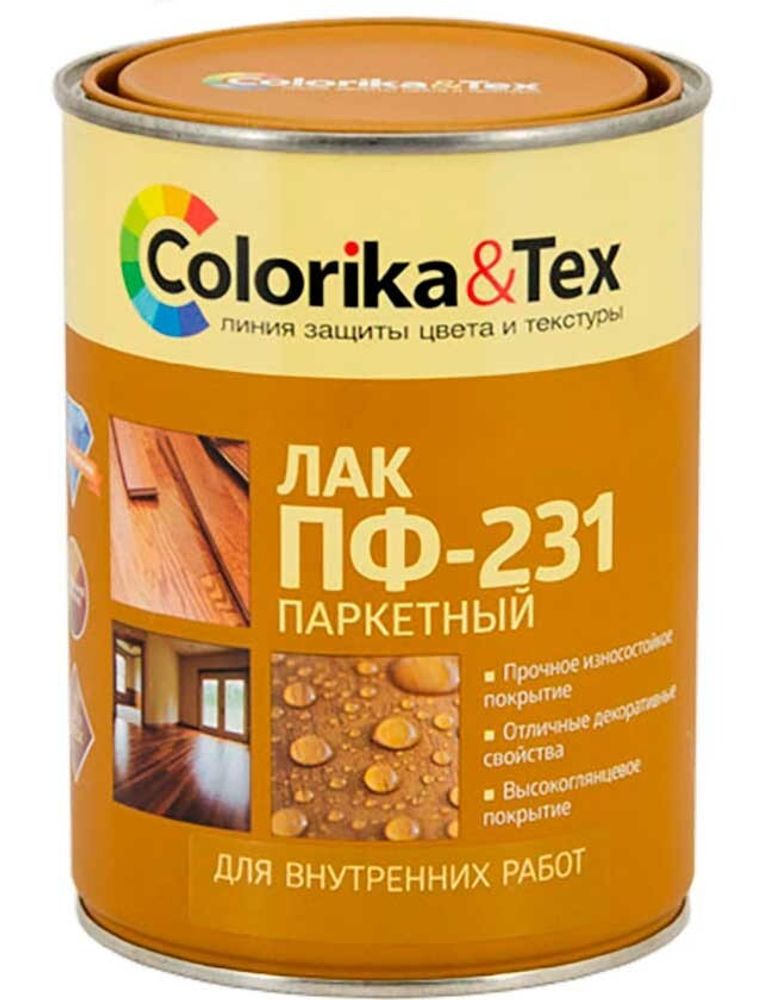 ЛАК COLORIKA&amp;TEX ПФ-231 ПАРКЕТНЫЙ ГЛЯНЦЕВЫЙ 0,8Л