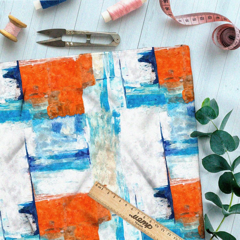 Ткань штапель замазанное граффити