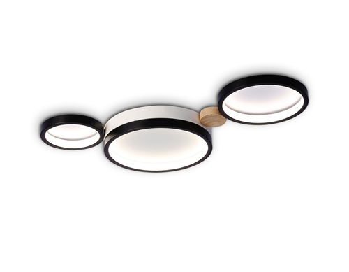 Настенно-потолочный светодиодный светильник с пультом FL4814/3 BK/WH черный/белый 3000K-6400K 45W 620*290*55 (ПДУ ИК)