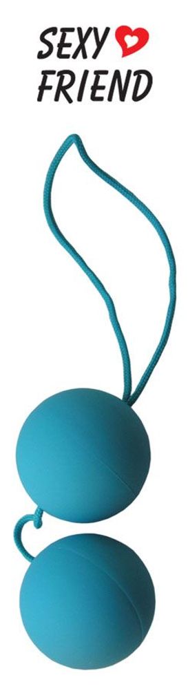 Голубые вагинальные шарики BALLS на шнурке (Цвет: голубой)