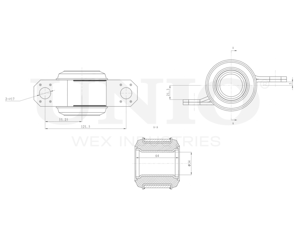 Сайлентблок задний переднего нижнего рычага UNIO RMP-20091