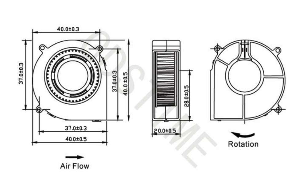 Радиальный вентилятор GDSTIME - 2Pin/4020-D/5V