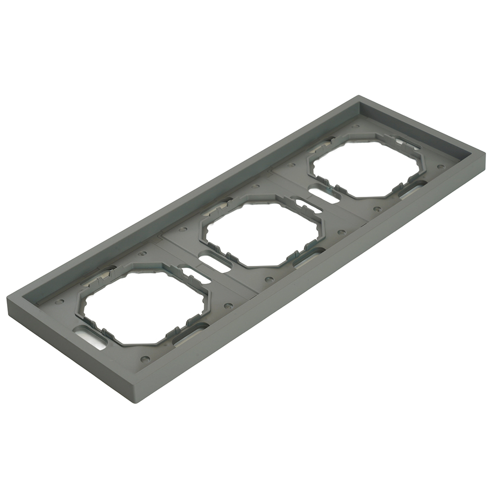 Рамка STEKKER, PFR00-5003-10 3-местная, серия Эмили, платиново-серый, soft touch 49964